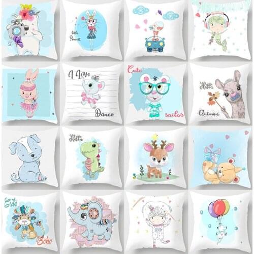 Nordic style Polar bears and rabbits Cartoon small animals Pillowcases Sofas Cars Lumbar pillowcases Cushion covers