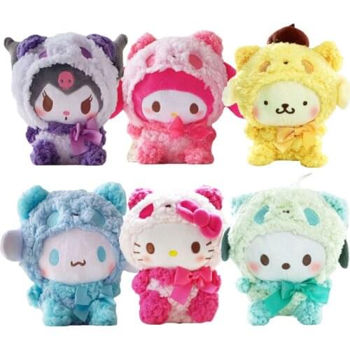 2021 New My Melody Cinnamoroll Kuromi Cartoon Rucksacks Kawali Fashion Soft Plush Doll Cute Fluffy Pillow Home Decor Kids Toys