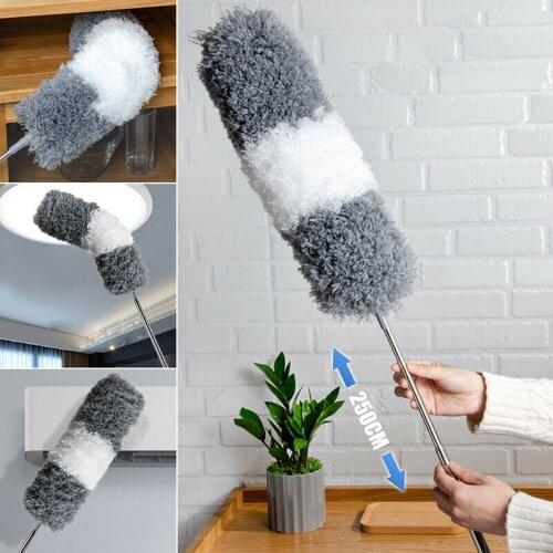 Stretchable flexible bendable microfiber Window ceiling spiders web Furniture Condole top Cleaner Handle Dust Cleaning Brush