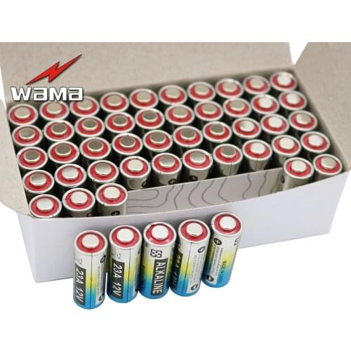 50pcs/carton Wama Alkaline 12V 23A Primary Dry Batteries 21/23 23GA A23 A-23 RV08 55mAh Car Remote Electronic Battery Wholesales