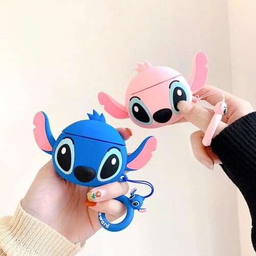 Disney Cartoon Lilo & Stitch Cute Soft Silicone Anti-drop Bluetooth Headset Protective Case Suitable for AirPods 1/2 Accessories