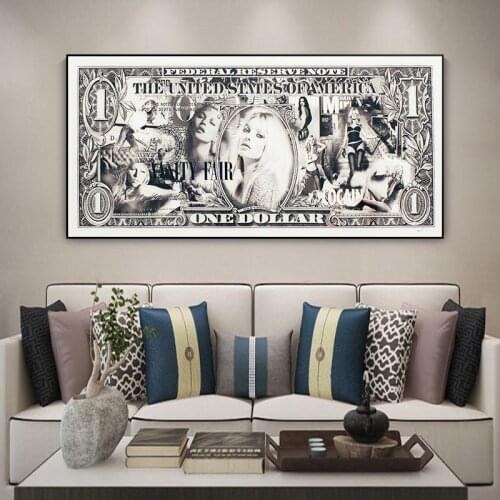 Supermodel Kate Moss Dollar Nordic minimalist posters and prints Scandinavian paintings Living room murals Modern home decor