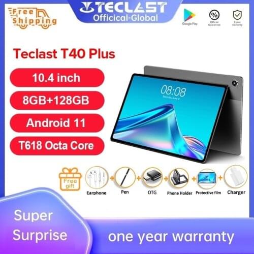 [World Premiere]Teclast T40 Plus 10.4 Inch Android 11 Tablet IPS 8GB RAM 128GB ROM Dual T618 Octa Core 4G Network Wifi Tablet PC