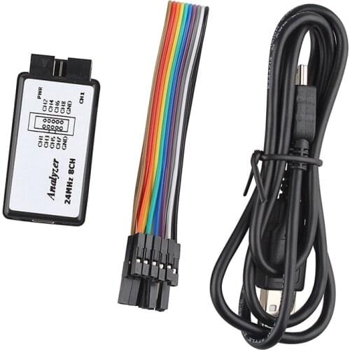 USB powered SALEAE 24M 8CH logic analyzer 24M 8-channel Arm professional microcontroller FPGA debugging with buffer