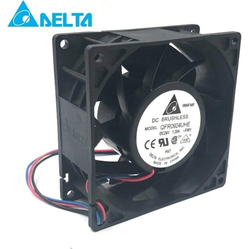 Brand New for delta 9cm QFR0924UHE 9238 92*92*38mm DC 24v 1.2A 3wire Cooling fan 8300RPM 131.76CFM