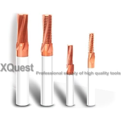 XQuest HRC60 Solid Carbide Thread Milling M3 M4 M5 M6 M8 M10 M12 CNC Machine Spiral Fine Thread Mill Cutter M6X0.75 M8X1 M10X1