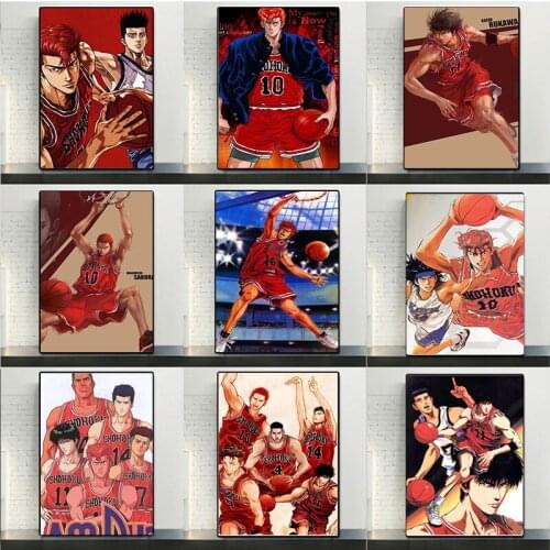 Japanese Anime SLAM DUNK Canvas Painting Wall Art Basketball Boy Hanamichi Sakuragi KaedeRukawa Posters And Prints Home Decor