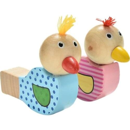 Funny Wooden Mini Cartoon Bird Whistle Toy Kids Children Musical Instrument