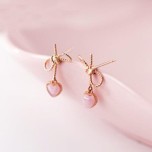 MloveAcc New Arrival 925 Sterling Silver Bow Earrings for Women Hot Fashion Jewelry sterling-silver-jewelry pendientes