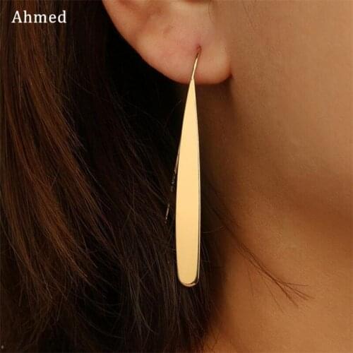 Ahmed New Arrival Gold Silver Color Long Water Drop Earrings for Women Fashion Trendy Dangle Jewelry Wedding Gifts