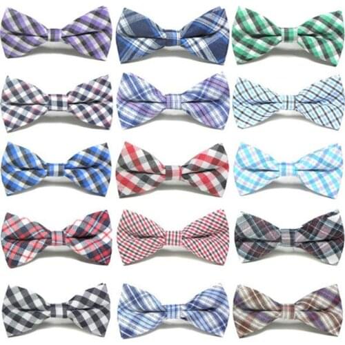 100PC/Lot Plaid Dog Bow Ties Cotton Cat Dog Neckties Adjustable Dog Bowties Pet Accessories