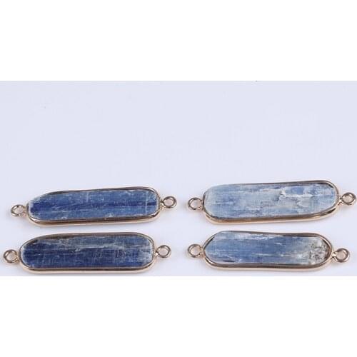 10X40mm Rectangle Shape Stone Gold Plated Connector