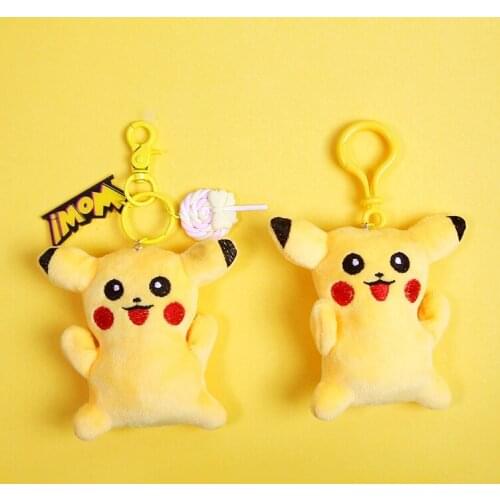 2020 Cute Anime Cartoon Pokemon PikachuKey Chain Car Keyring Holder Bag Pendant Keychain Plush Toys D530