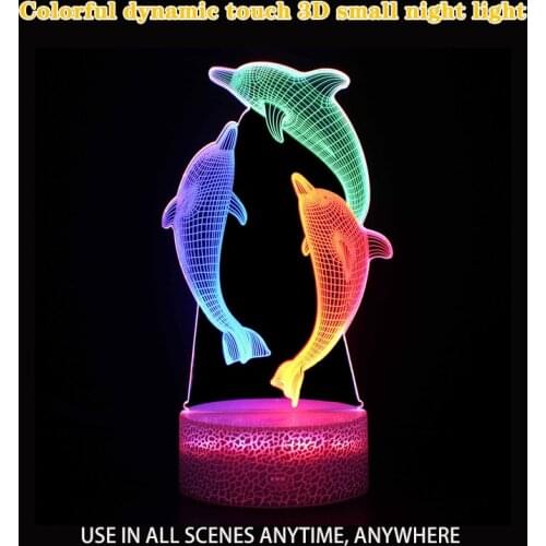 3D visual night light smart led light colorful dynamic touch creative kid gift RGB lamp bedside lamp led table lamp for family