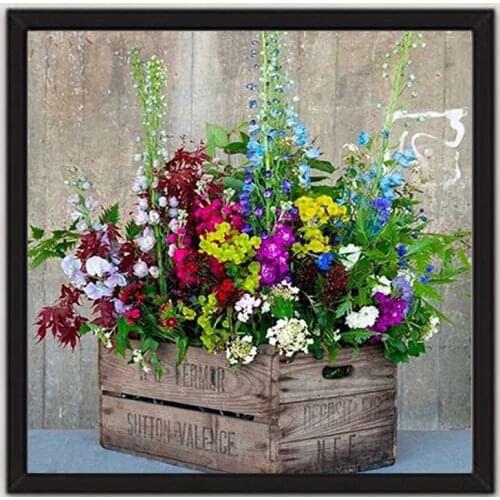 5D DIY Diamond Flower Painting Handmade Artwork Full Diamond Round Embroidery Picture Wall Home Decoration