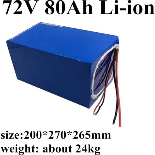 GTK high quality 72V 80Ah Li-ion with BMS for 3600W 5000W 7000W 10000W scooter bicycle battery bike tricycle motorhome +charger