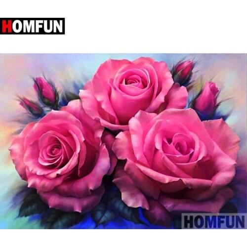 HOMFUN 5D DIY Diamond Painting Full Square/Round Drill "Blooming flower" 3D Embroidery Cross Stitch gift Home Decor A06003