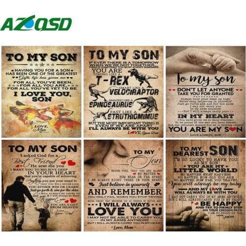 AZQSD Diamond Painting 5d Text Diamond Embroidery Scenery Handmade Home Decor Picture Of Rhinestones Needlework Cross Stitch