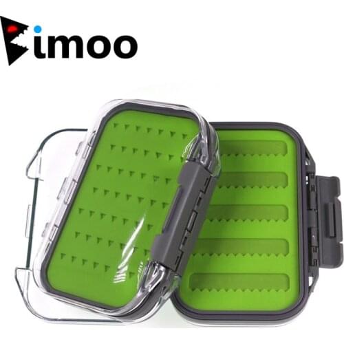 Bimoo 1PC New Waterproof Fly Fishing Lure Box Dry/Wet/Nymph Storage Case Box with Silicone Slit Double Sided Hook Fly Bait Boxes