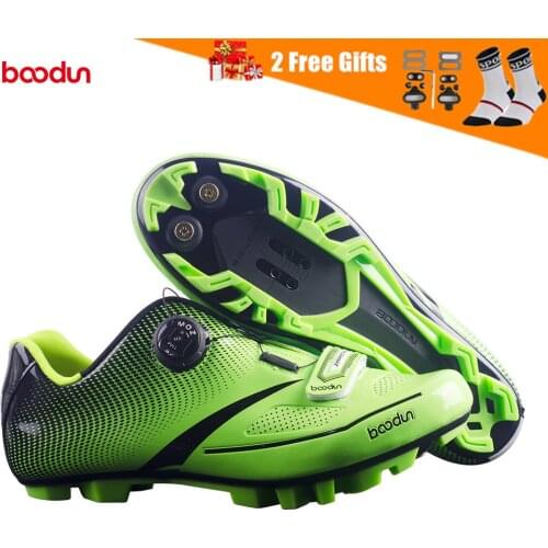 BOODUN 2020Men Ultralight Pro Self-Locking Cycling Shoes Mountain Bike MTB Shoes Reflective Bicycle Triathlon Racing Shoes
