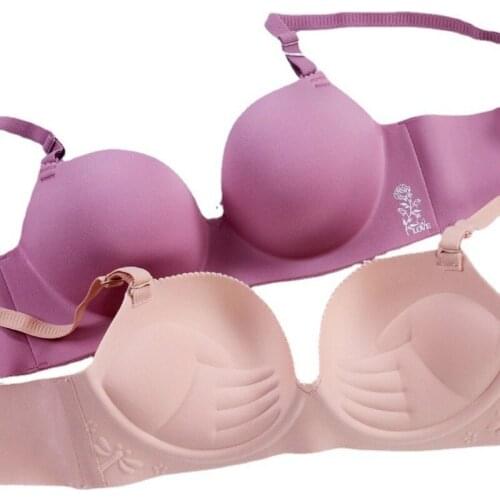 Thick cup upper support gathers simple womens underwear, double-layer spandex high flexible elastic edge bra bras lingerie