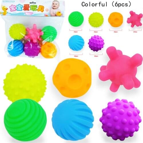 Children Ball Textured Multi Develop Tactile Senses Toy For Baby Ball Touch Hand Set Training Soft Massage Rubber Ball Toys