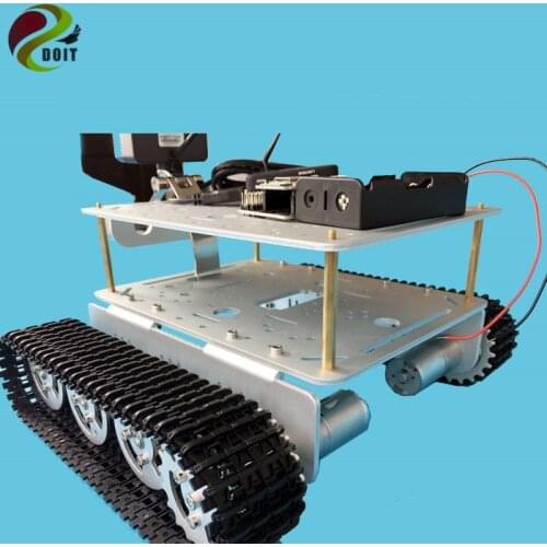 ESP8266 RC WiFi Video Control TD200 Double Crawler Tank Chassis with Nodemcu Development Board+ Motor Drive board by Phone