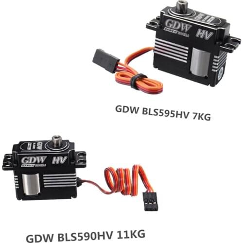 GDW BLS590HV 11KG / BLS595HV 7KG / HV Brushless Metal Gear Digital Servo For 500 520 420 Swashplate narrow band RC Helicopter