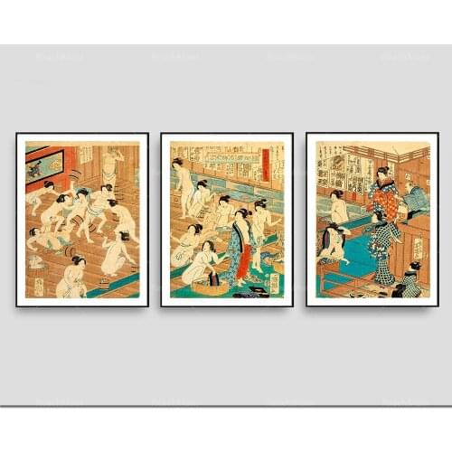 Utagawa Kuniyoshi Art Prints Geisha Posters - Japanese Art Print Naked Woman Art Traditional Oriental Artwork Japan Asian Art Pr