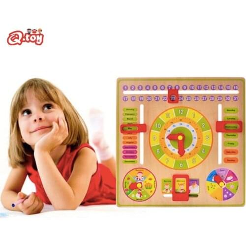 Montessori toy wooden toys multifunctional board toys clock calendar cognition teaching aids wooden weather season time baby toy