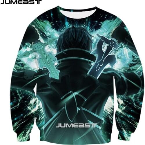Jumeast Brand Men/Women 3D Printed Sweatshirt Sword Art Online Long Sleeve Fashion T Shirt Sport Pullover Spring Tops Tees