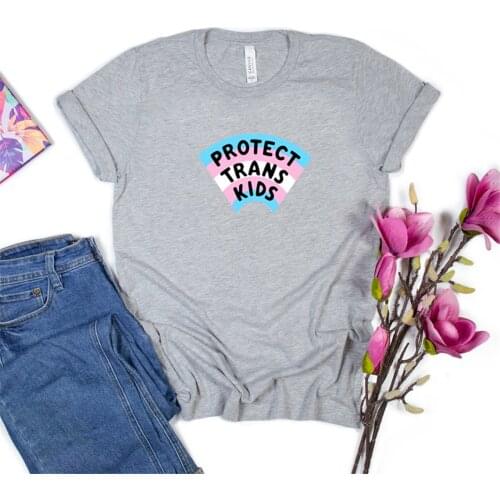 Summer Graphic Short Sleeve Plus Size Tops Protect Trans Kids T-Shirt Pride Shirt Trans Rights Tee