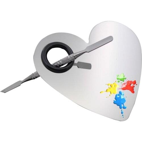 Makeup Stainless Steel Heart-shaped Palette Cosmetics Nail Art Paint with Stick