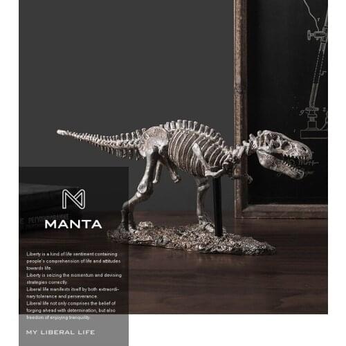 Tyrannosaurus Rex Bone Fossils Miniature Ornament Simulation Dinosaur Skeleton Statue Resin Crafts For Home Living Room Office