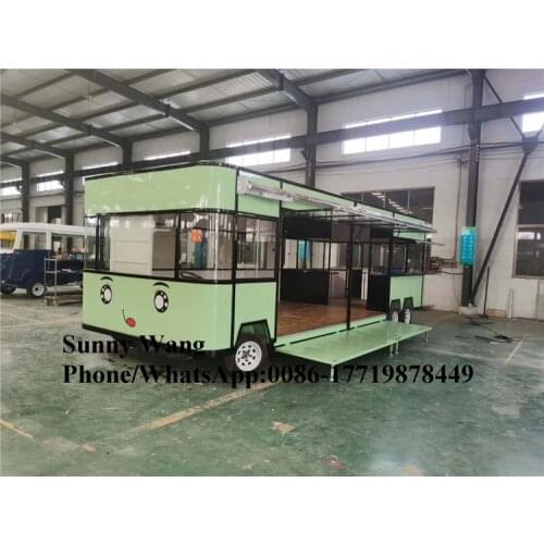 Mobile Fast Food Vending Trolley Cart Ice Cream Coffee Pizza Trailer Street Hot Dog Kiosk Van