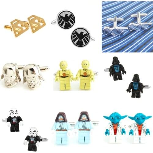 Fashionable 10 Designs Superhero Super Hero Cufflink Cuff Link Free Shipping