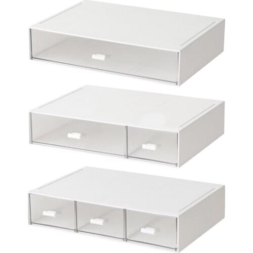 Desktop Organizer with Drawers Desk Storage Organization Box for Notebooks Deskbooks Pencils and Office Supplies in Home or