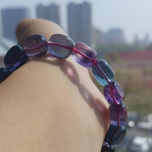 Natural fluorite bracelet jewelry female natural fluorite crystal colorful fluorite beads