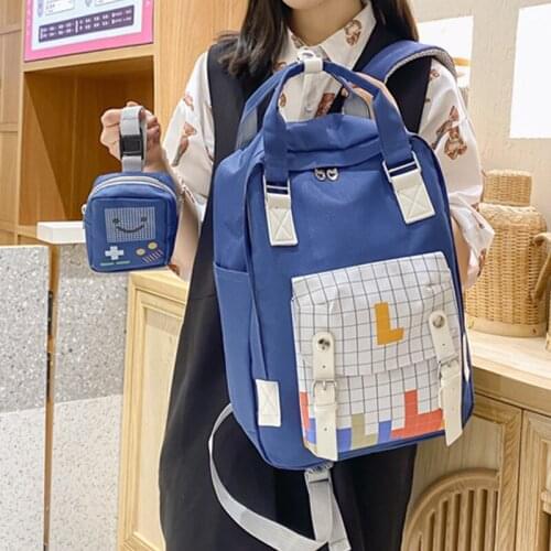 2021 New Print Backpack for Teenagers Girls High Quality Oxford School Bag Lady Large Capacity Waterproof Rucksack Composite Bag