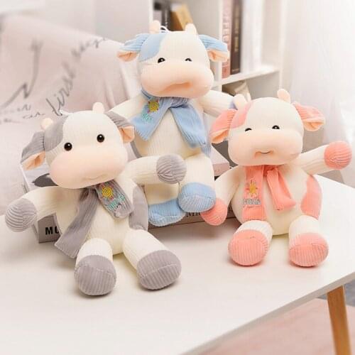 Huggable New Mini Cute Soft Cow Cattle Plush Toy Kawaii Stuffed Animals Plush Doll Cartoon Sleeping Pillow Gift for Children