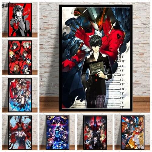 Persona 5 Game Cover Posters and Prints Wall Art Pictures Poster Canvas Painting for Home Decoration