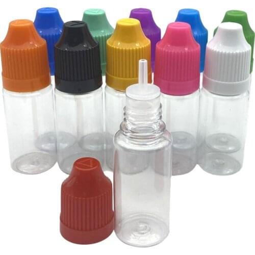 10ml Eye Drop PET Hard Dropper Bottles With Childproof Cap And Long Tip For E-cig e Liquid Plastic Bottle Free Shipping