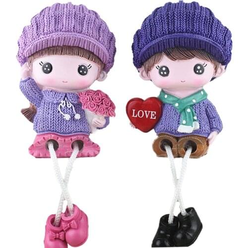 Dangling Figurine Home Shelf Hanging Legs Doll Sitter Couple Statue Ornament