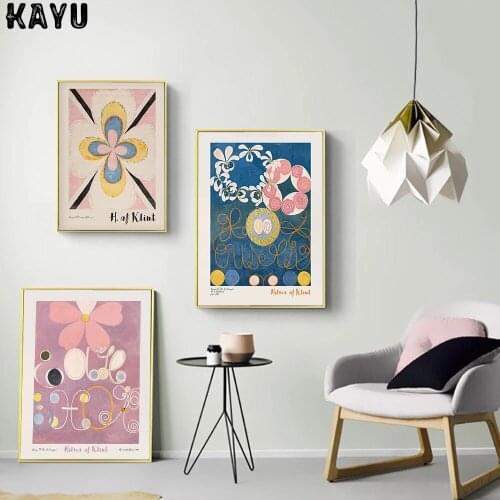 Hilma Af Klint Poster Neutral Canvas Painting Nordic Abstract Floral Art Print Modern Wall Picture For Living Room Home Decor