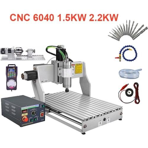 Industrial CNC 6040 3 4 Axis Engraving Machine 1.5KW 2.2KW Water Cooled Spindle CNC 4060 Drilling Milling Lathe Machine