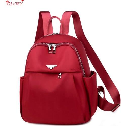 Fashion casual backpack female black waterproof Oxford school bag, suitable for girls, high-quality fashion multifunctional trav