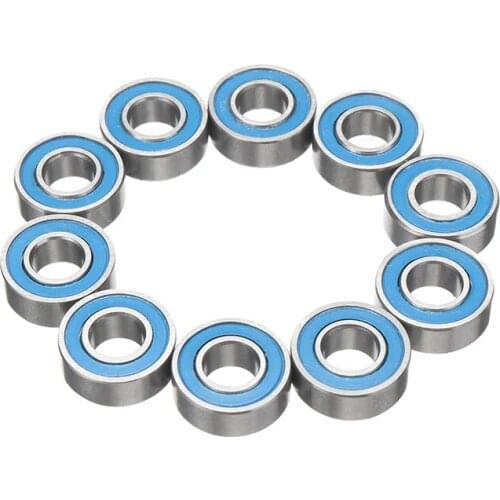 10Pcs/Set MR115 2RS Ball Bearings 5x11x4mm Miniature Blue Rubber Sealed Wheel Hub Deep Groove Ball Steel Bearing