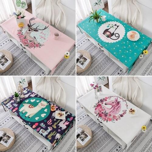 Nordic Tablecloth Cartoon Animal Tea Table Table Cloth Waterproof Washable Decorative Cloth Tablecloth