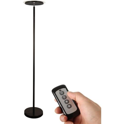 Modern LED Dimmable Black Floor Lamps Remote Control 30W Standing Lamp Warm White Stand Light for Bedroom Living Room Office