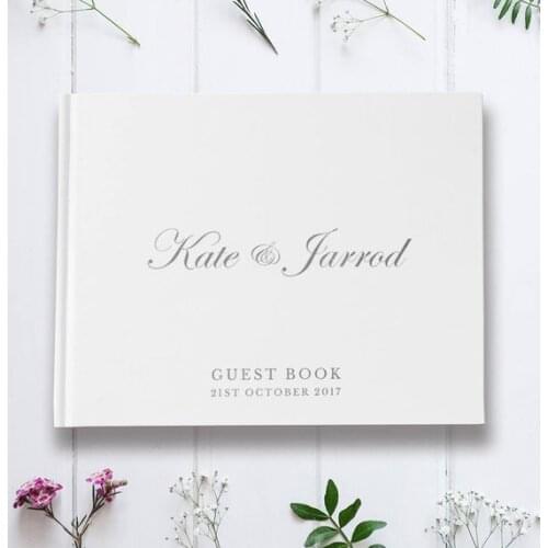 Custom White Wedding Guest Book Alternatives,Personalize Wedding Memory Book Wedding Scrap Book With Name and Date,Photo Album